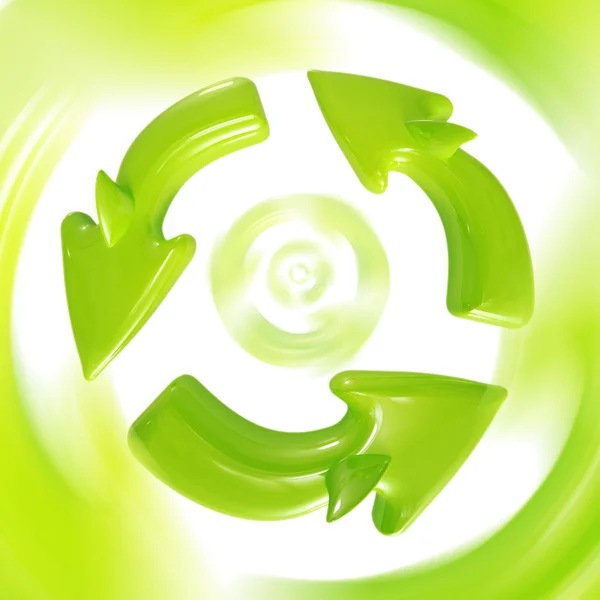 Recycle sign in motion — Stock Photo, Image
