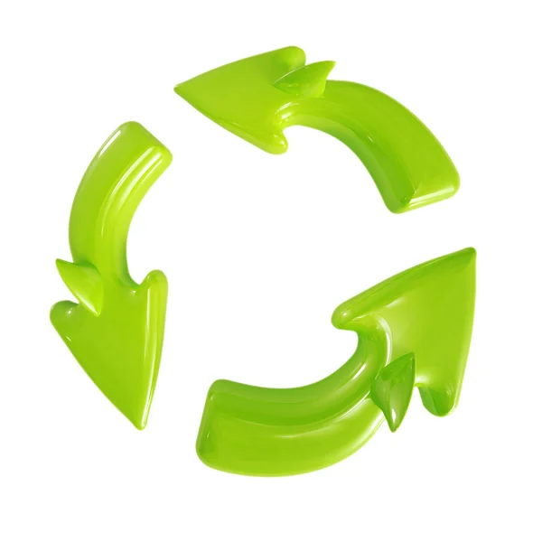 Recyclingschild isoliert — Stockfoto