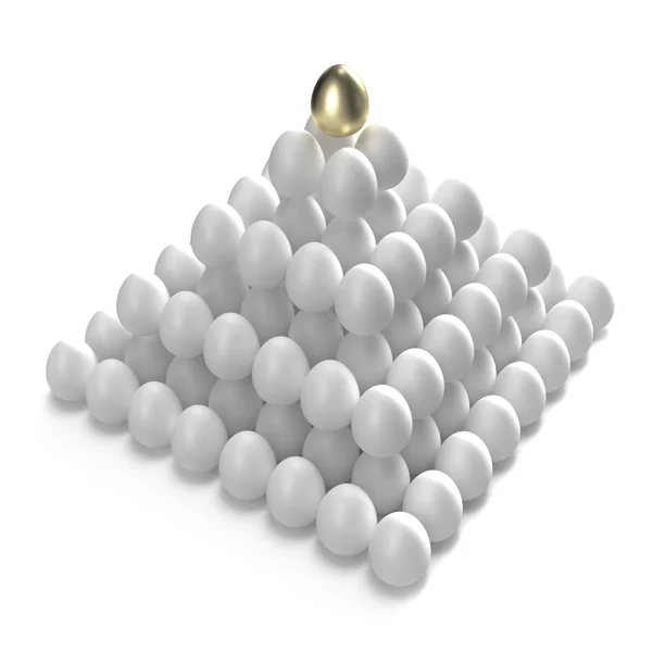 Gouden ei op de top van de anderen — Stockfoto