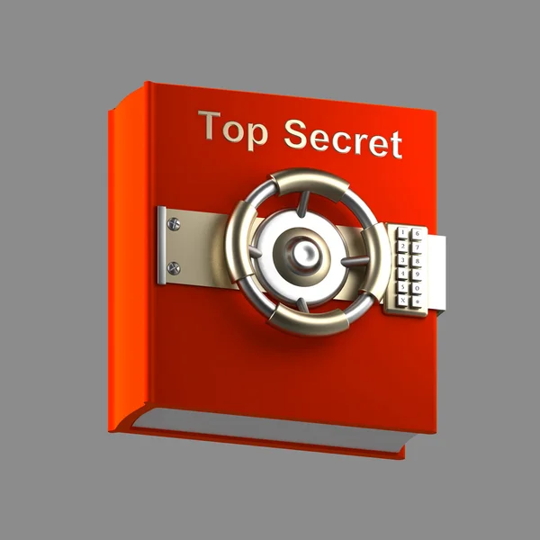 Top hemliga boken vault isolerad på grå — Stockfoto