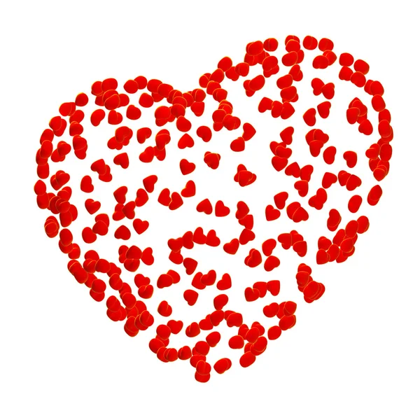 Shape of the heart made of tiny hearts — Stock Photo, Image