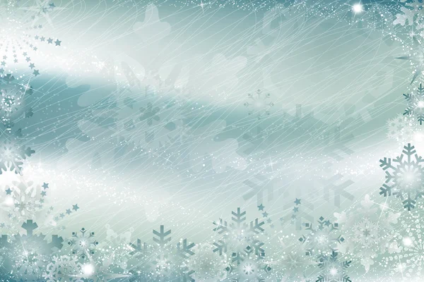 Ice covered with snowflakes — Stock Photo, Image