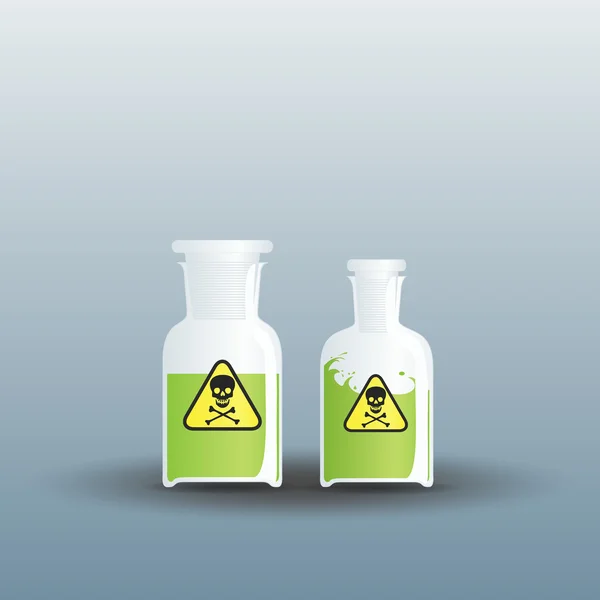 Dos frascos llenos de veneno — Vector de stock