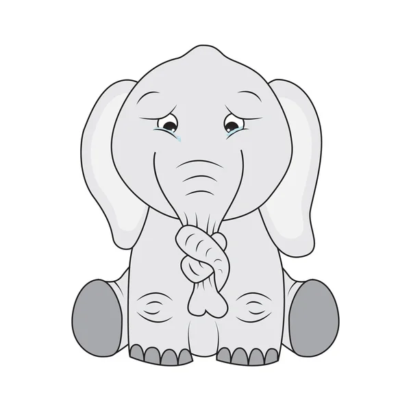Elefante triste — Archivo Imágenes Vectoriales