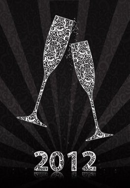 New Year's Eve 2012 clinking glasses clipart