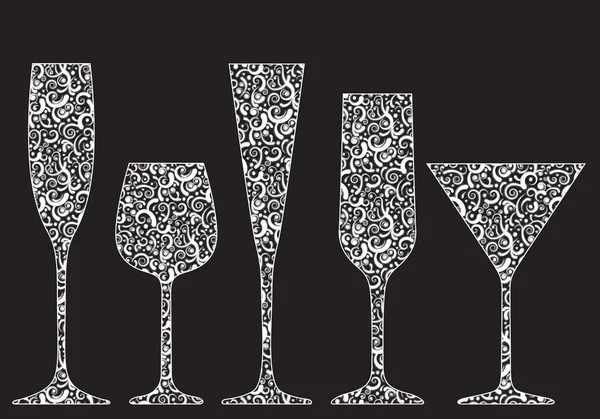 Collection of New Year's glasses — Stock Photo, Image