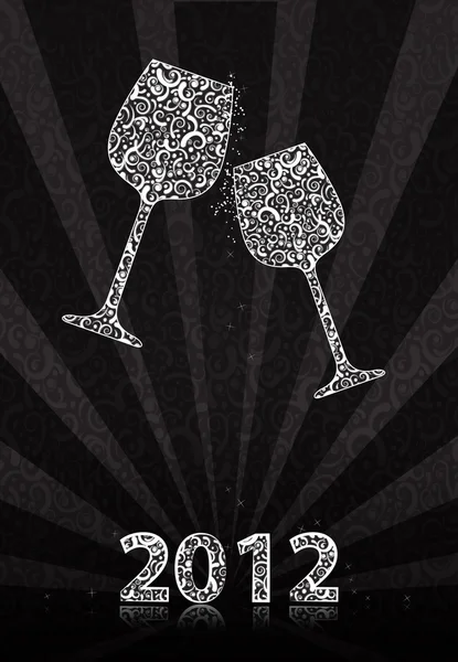 New Year's Eve 2012 clinking glasses — Stock Photo, Image
