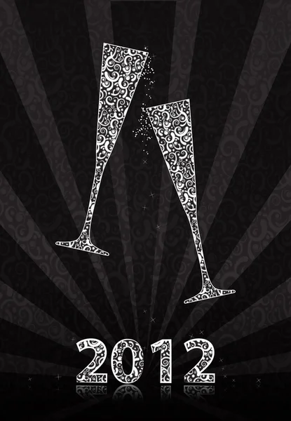 Новогодняя ночь 2012 в очках — стоковое фото