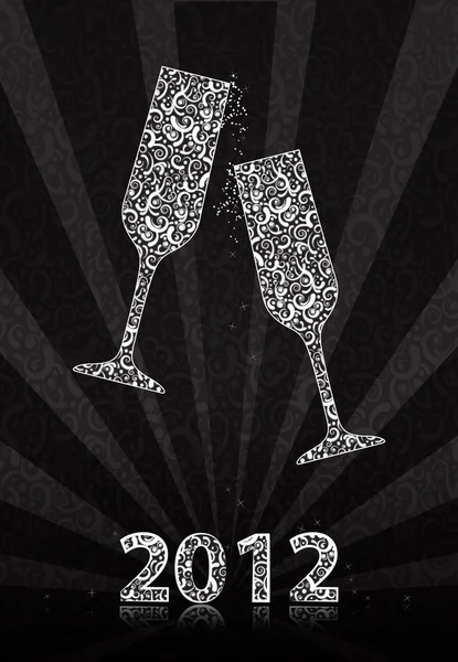 New Year's Eve 2012 csengő poharak — Stock Fotó