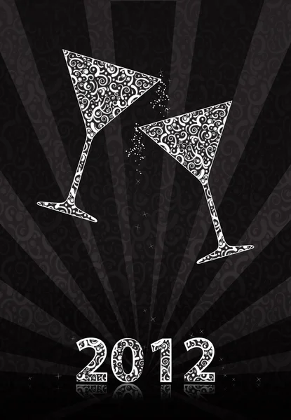 New Year's Eve 2012 clinking glasses — Stock Photo, Image