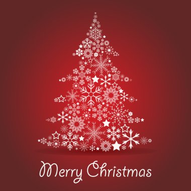 Christmas tree card clipart