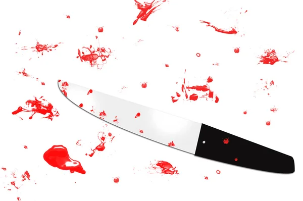 Knife with blood all around — Stock Photo, Image