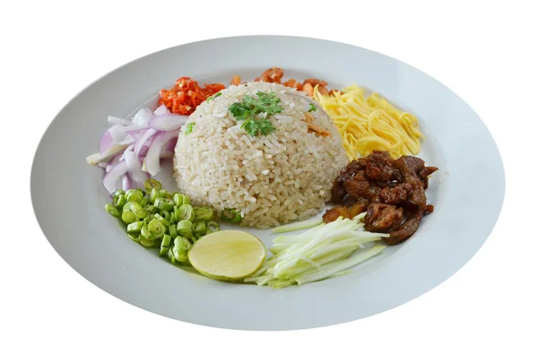Gemischter gekochter Reis, thailändisches Essen — Stockfoto