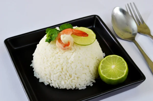 Rice and shrimp — Stock Photo, Image