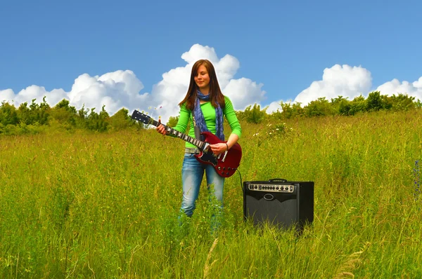 Kytara dívka — Stock fotografie