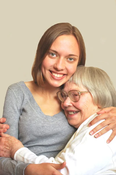 Young woman with grandmother — Stock Photo, Image