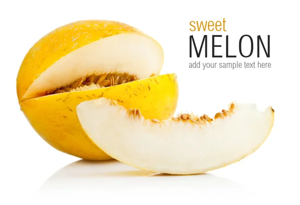 Yellow melon with cut – stockfoto