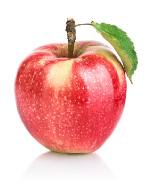 Kırmızı elma meyve yaprak ile