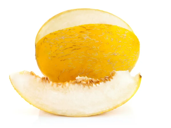 Gelber Melone mit Schnitt — Stockfoto