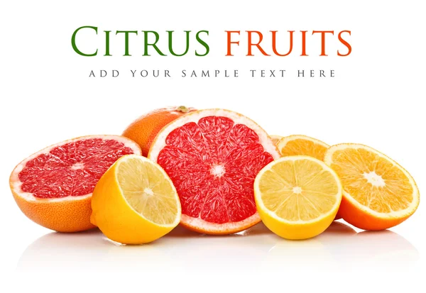Grejpfrut cytryny świeże owoce pomarańczowy w cięcia — Zdjęcie stockowe