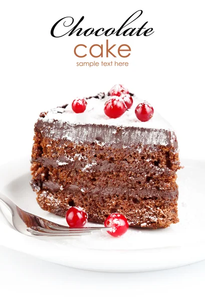 Chocolate cake with berry — Stock Photo, Image