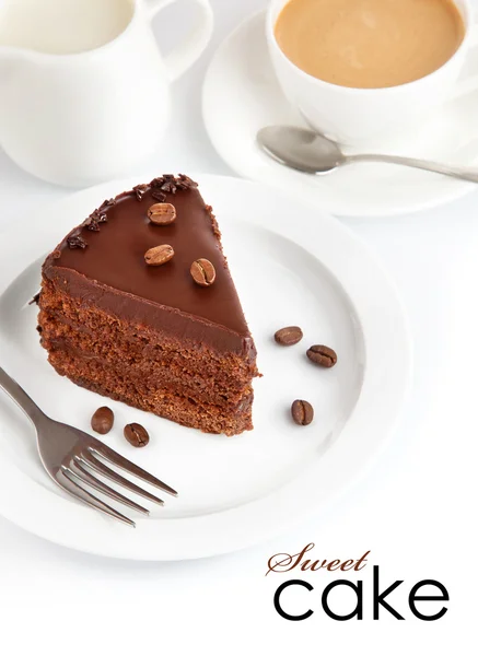 Шоколадный торт с кофе — стоковое фото
