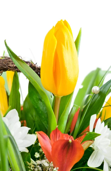 Bouquet of yellow tulip flowers — Stock Photo, Image
