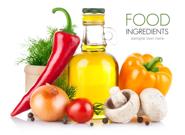 Zöldségek és az élelmiszer-főzés fűszer — Stock Fotó