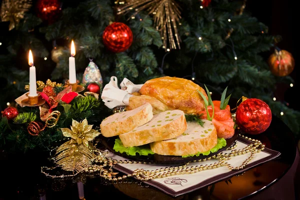 Karácsonyi-szilveszteri vacsora — Stock Fotó