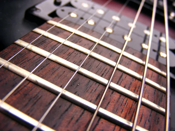 Guitarra eléctrica trastes Imagen de archivo