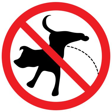 Sign with pissing dog clipart