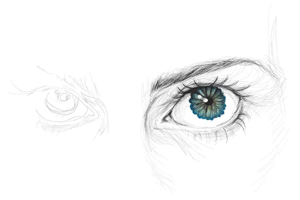 Auge mit Blume Iris — Stockvektor