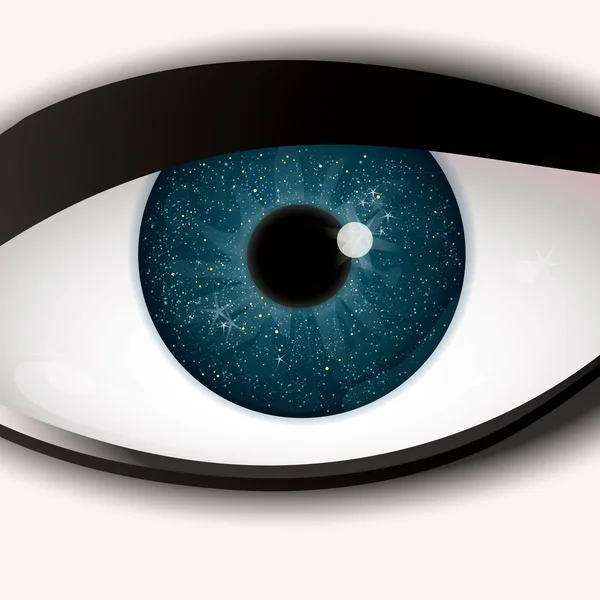 Nachthimmel im blauen Auge — Stockvektor