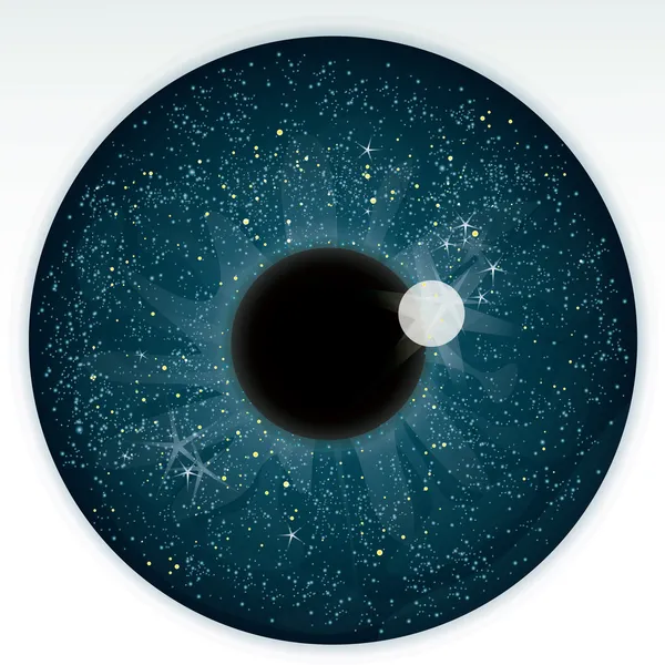 Night sky in blue eye — Stock Vector