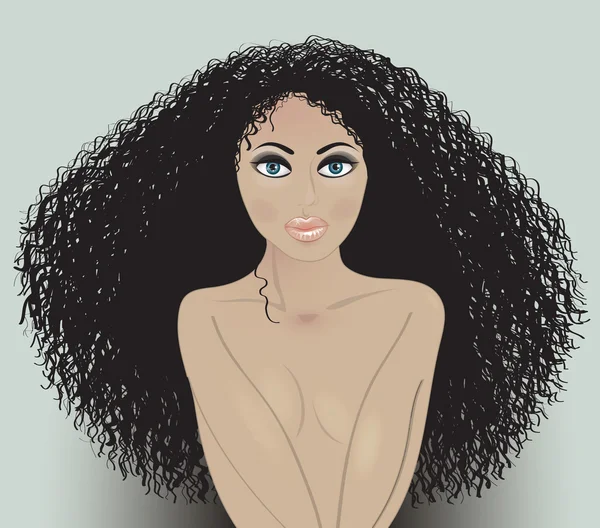 Чорне волосся дівчини — стоковий вектор