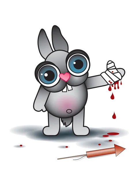 受伤的兔子 — 图库矢量图片