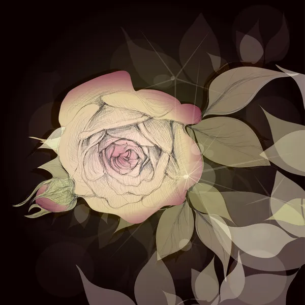 Роза в Буше — стоковый вектор
