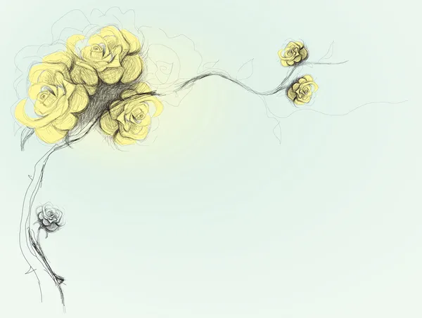 黄狗玫瑰 — 图库矢量图片