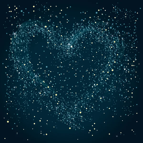 Νυχτερινό ουρανό με καρδιά — Διανυσματικό Αρχείο