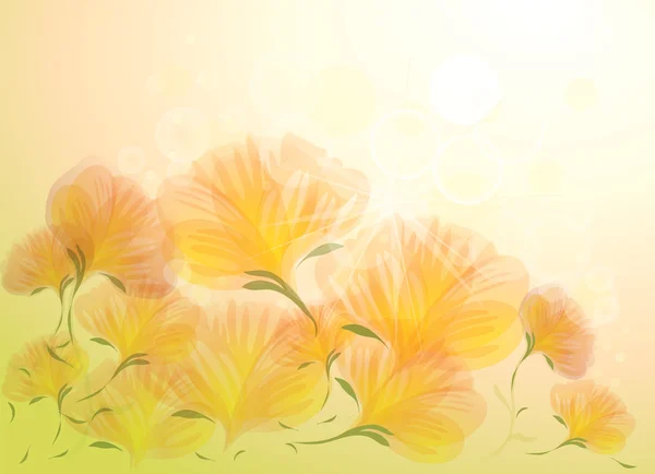 Fleurs abstraites orange — Image vectorielle