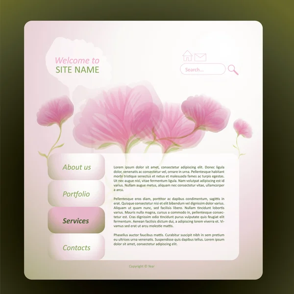 Diseño Flor Sitio web — Archivo Imágenes Vectoriales