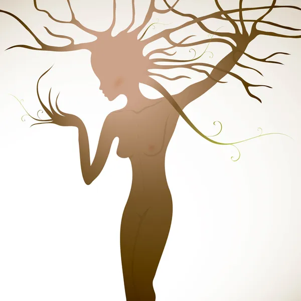 Árvore como mulher — Vetor de Stock