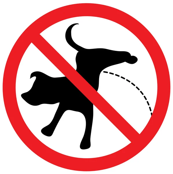 Schild mit pinkelndem Hund — Stockvektor