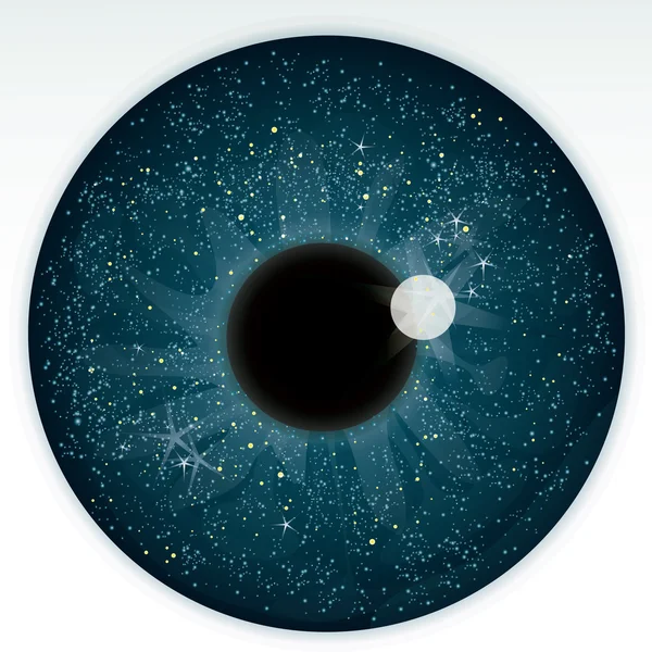 Nachthimmel im blauen Auge — Stockvektor