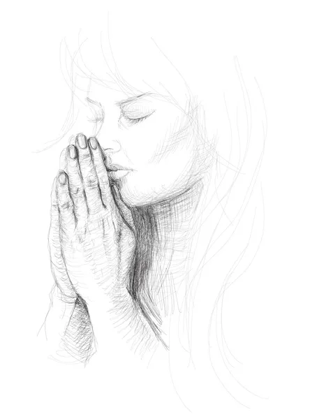 祈祷的女人 — 图库矢量图片#