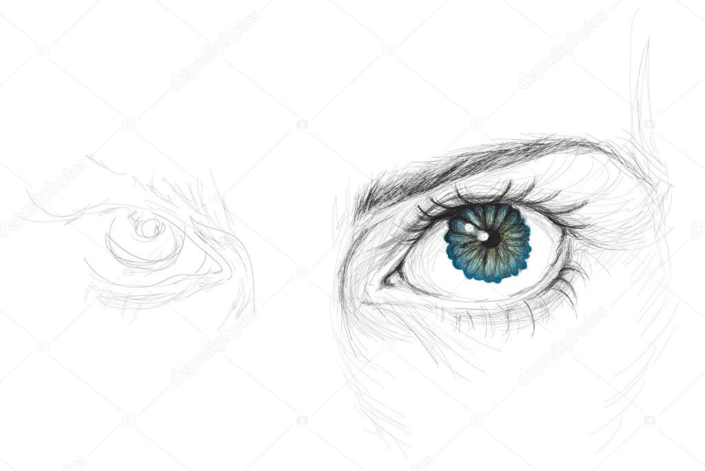 Eye with flower iris