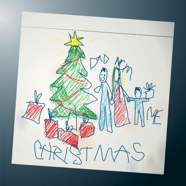 Family at Christmas clipart