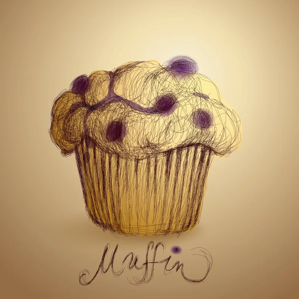 Muffin czernicy — Wektor stockowy
