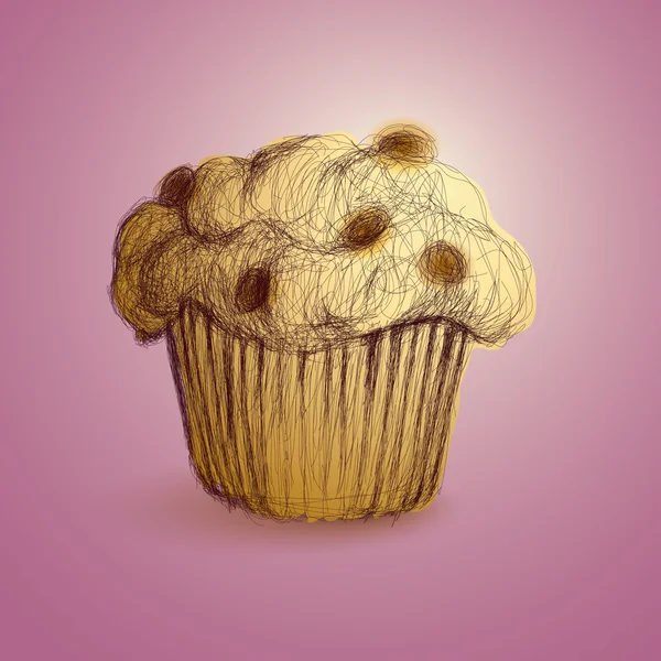 Muffin con uvetta — Vettoriale Stock