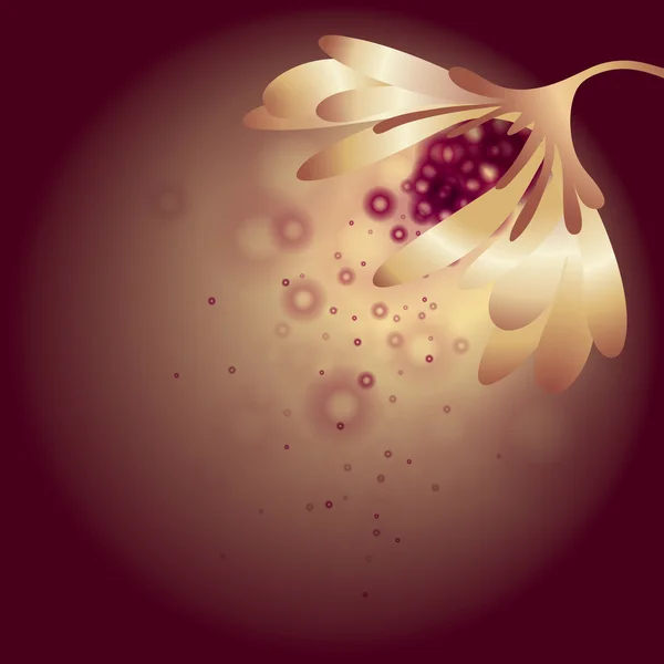 ルビー色の種子を持つ金の花 — ストックベクタ